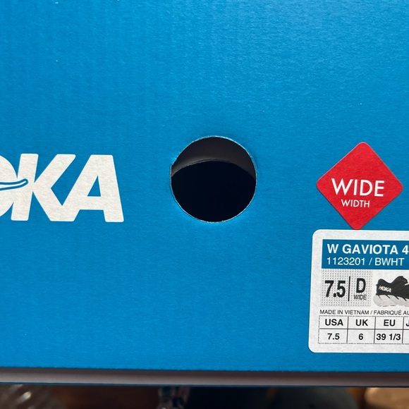 Preowned Hoka Gaviota 4 Black/white running shoes size 7.5 Wide Women’s - Picture 7 of 8